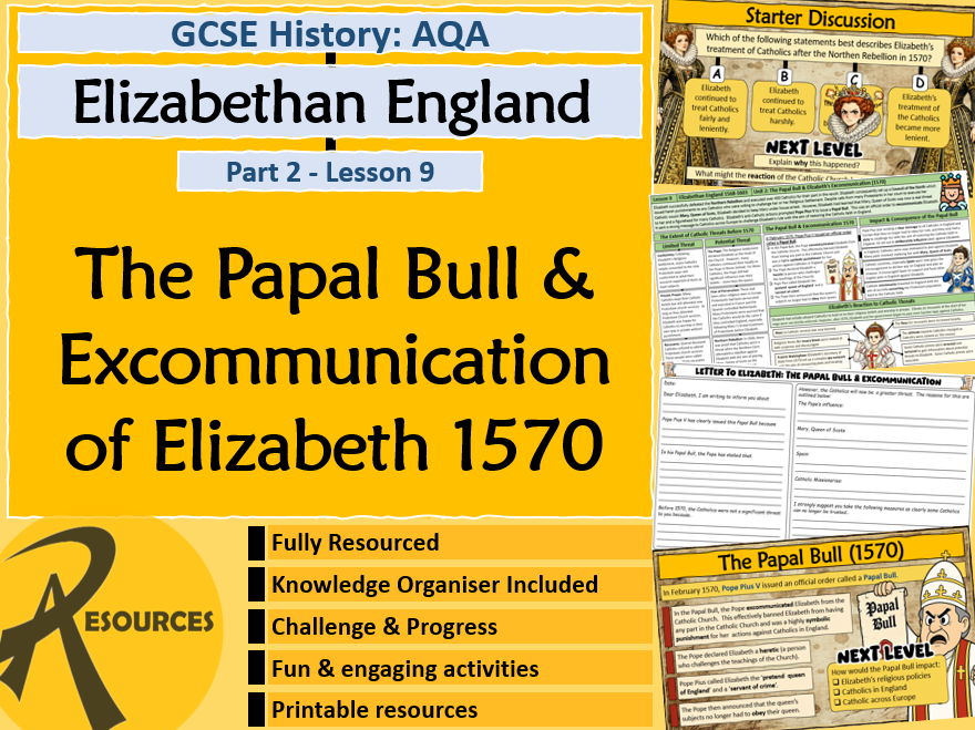 Papal Bull & Excommunication of Elizabeth I - Elizabethan England - AQA - GCSE