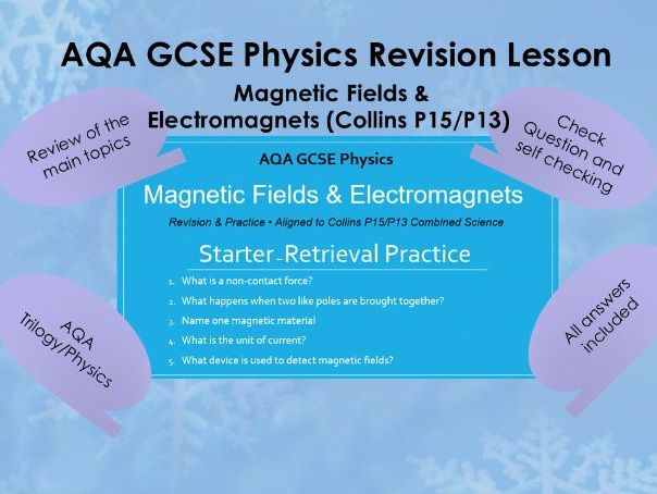 AQA GCSE Physics – Magnetic Fields & Electromagnets – Revision & Practice (Collins P15 / P13)