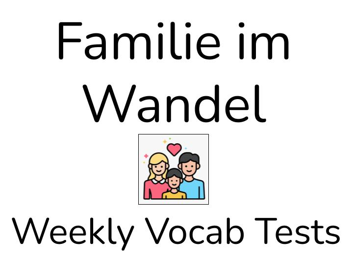 AQA A-level German - Weekly Vocabulary Tests