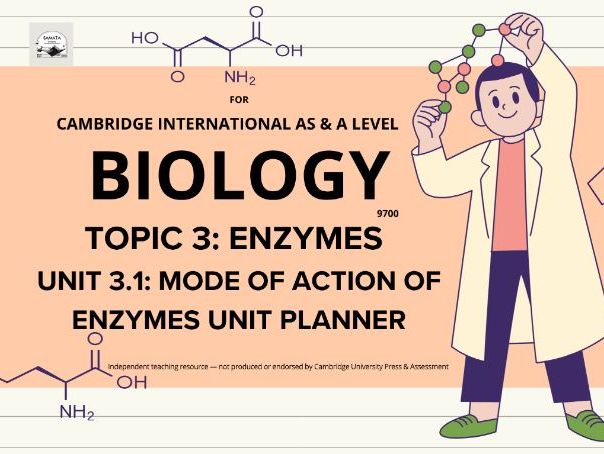 CAIE AS & A Level Biology 9700 – Unit Planner 3.1 Mode of action of enzymes (2028–2030)