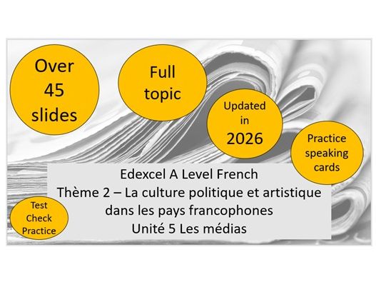 EDEXCEL A Level French – Les médias FULL TOPIC