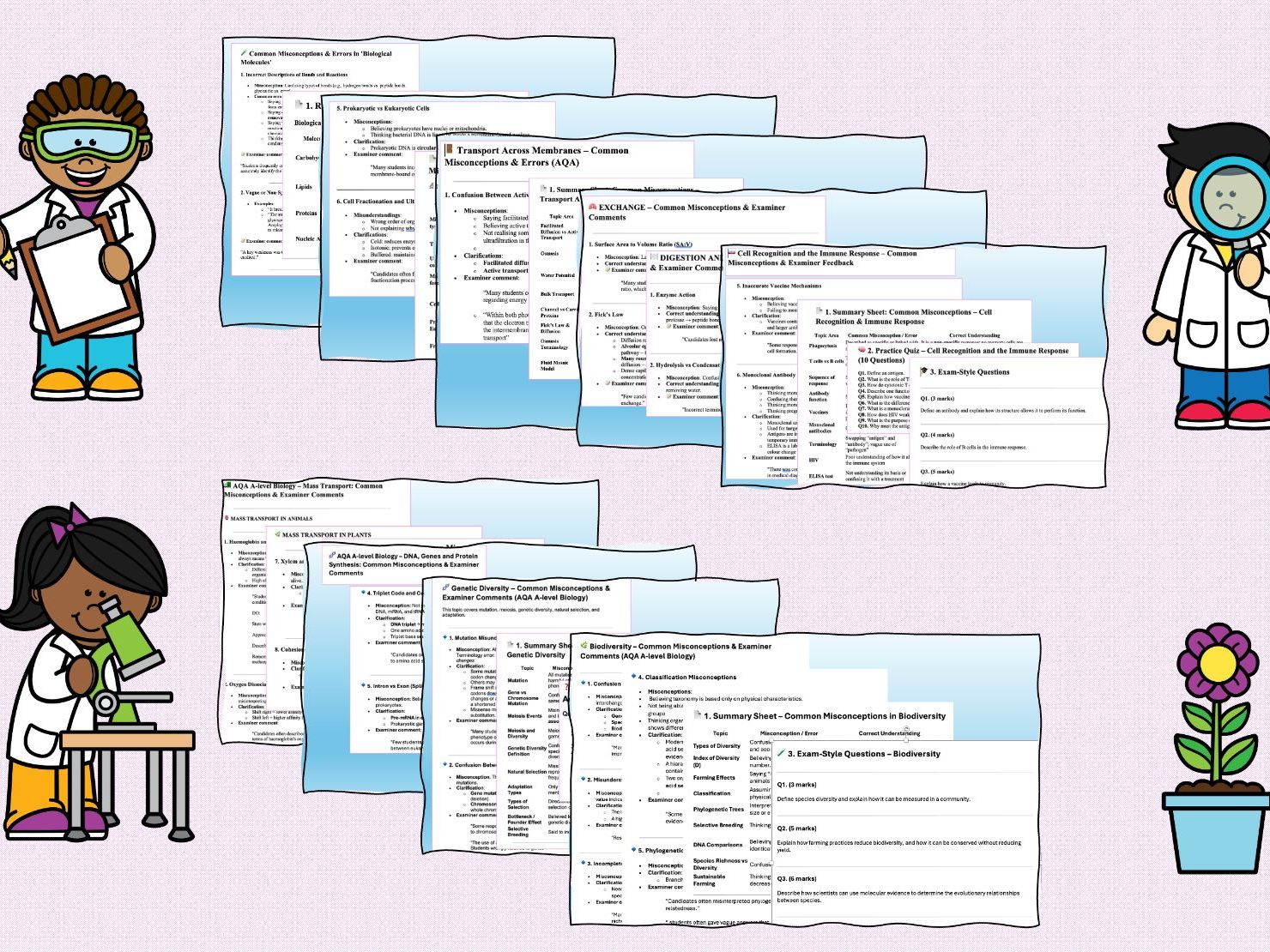 AQA AS Level Biology Bundle Revision Common Misconceptions & Practice