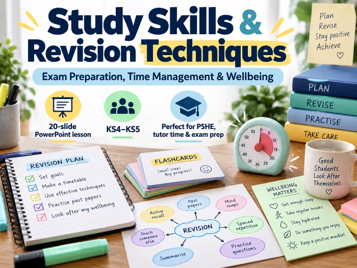 Study Skills & Revision Techniques Exam Preparation, Time Management & Wellbeing KS4–KS5 PSHE