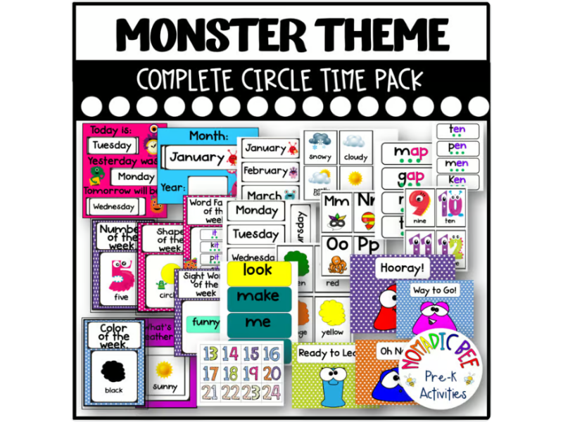 Monster Themed Complete Circle Time Printable Pack