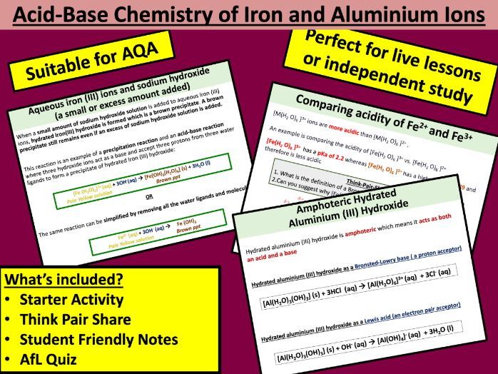 Acid-Base Chemistry of Iron and Aluminium Ions (AQA)