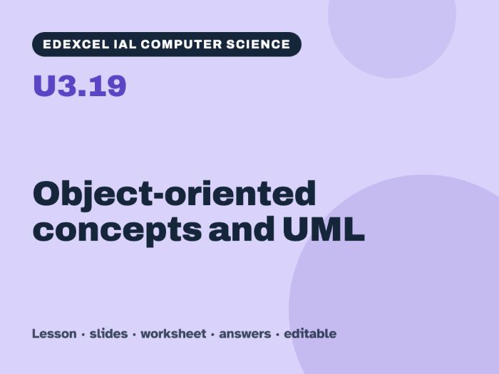 Edexcel IAL Computer Science – U3.19 Object-oriented concepts and UML – Lesson & Worksheet