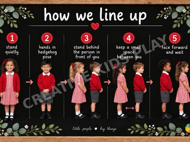 EYFS Toileting & Lining Up Visual - red uniform