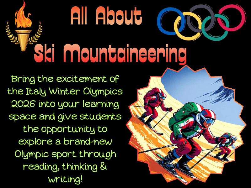 Ski Mountaineering for Kids, Winter Olympics 2026, Nonfiction Text & Worksheets