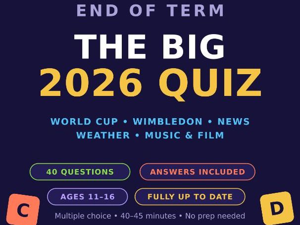 Summer 2026 Quiz | 40 Questions, 5 Rounds, Fully Up to Date | KS3/KS4 Tutor Time