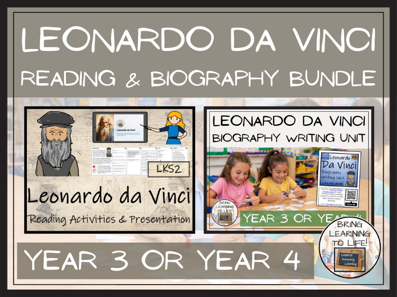 Leonardo da Vinci Reading Comprehension & Biography Bundle | LKS2