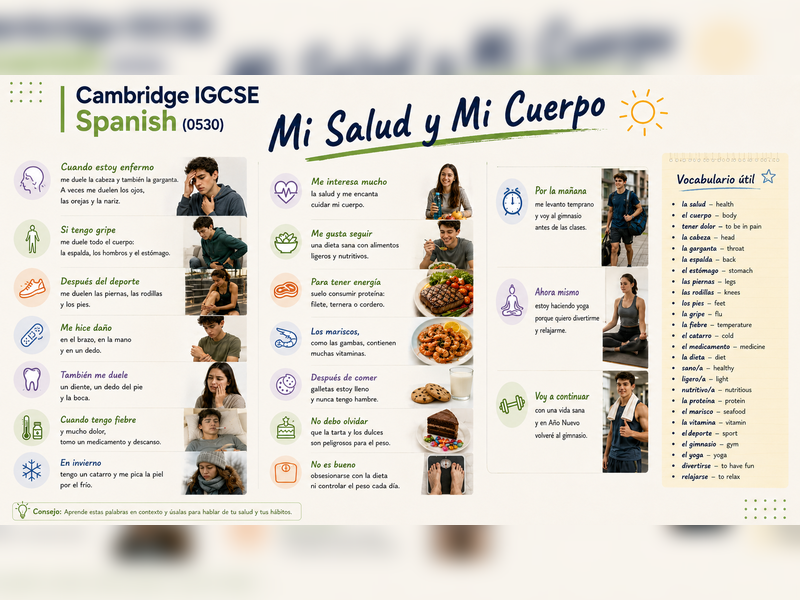 Cambridge IGCSE SPANISH (0530) - Modulo 1.4 - Mi salud y mi cuerpo