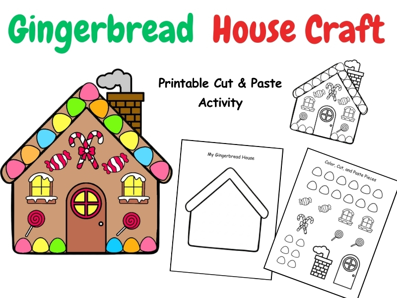 Build a Gingerbread House Cut & Paste Craft