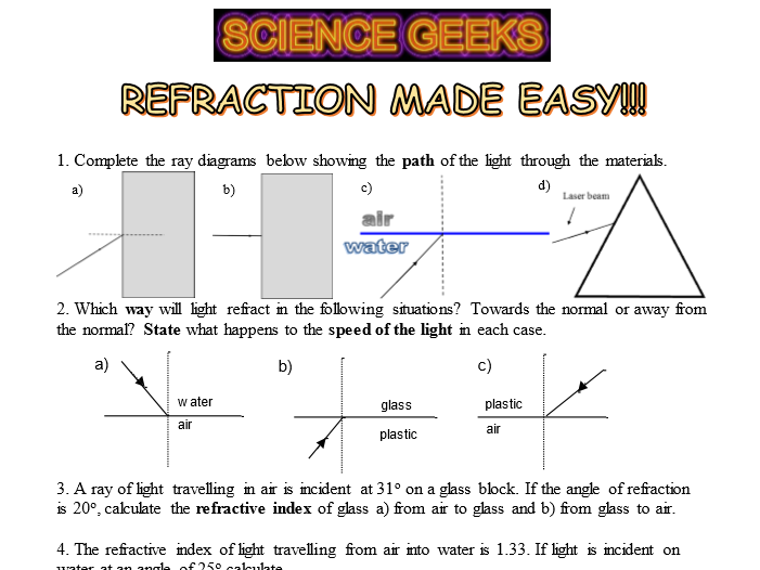 Refractive Index Equation Gcse Tessshebaylo