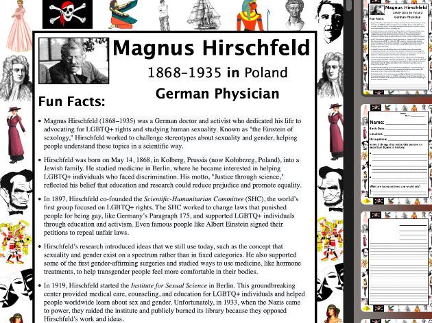Magnus Hirschfeld PACKET & ACTIVITIES, Important Historical Figures Series