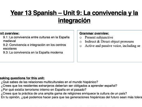 A-Level Spanish Unit 9 Convivencia Booklet