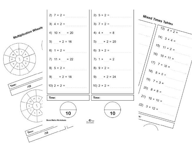 Times Tables worksheets (2-12) BUNDLE (79 worksheets)