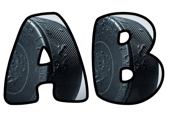 Ice Hockey Puck Alphabet Letters