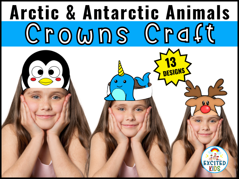 Polar Animals Craft Activity: Arctic, Antarctic Headband Hat Craftivity, Winter