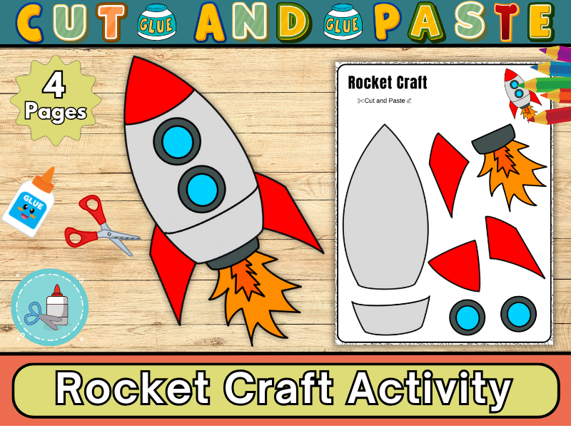 Rocket Craft Activity | Build a Rocket | Cut & Paste Outer Space Project for Kids