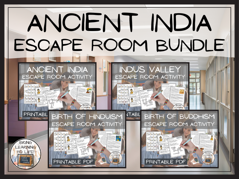 Ancient India Escape Room Activity Bundle | Year 5 or Year 6