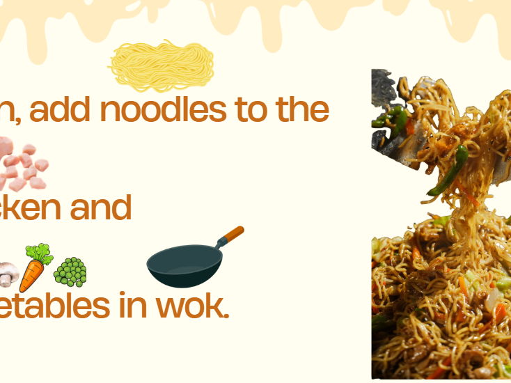 Visual chicken noodle recipe