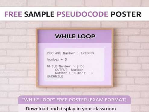 FREE Sample Pseudocode Poster – While Loop (Exam Format)