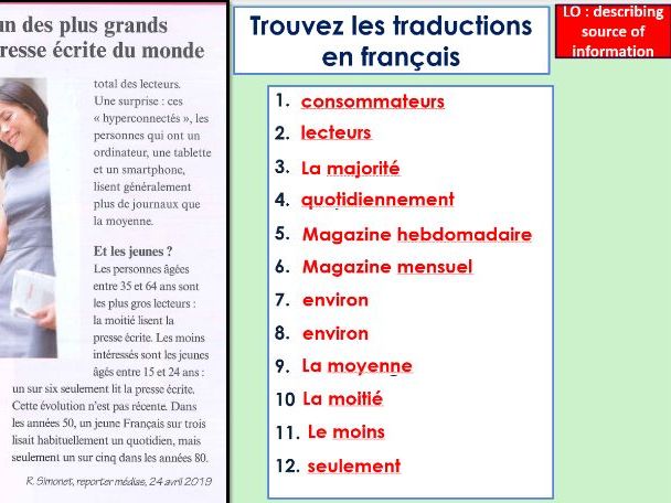 French Ab initio - Panorama 2 - Qui s'informe ou ?