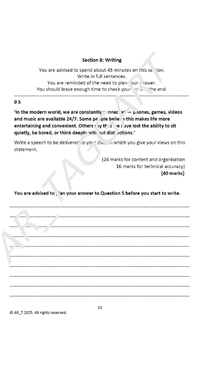 One AQA 2026 GCSE English Language Paper 2 Mock | Q4 Plan - (Har ...