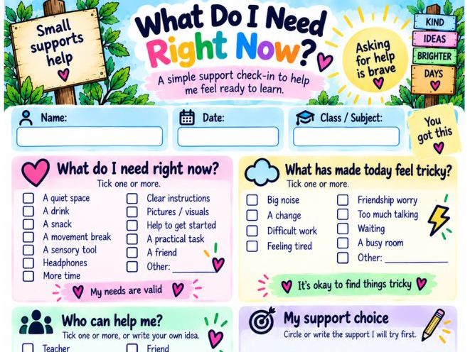 SEND-Friendly Emotion & Regulation Check-In Pack | SEMH Wellbeing & Self-Regulation Printable