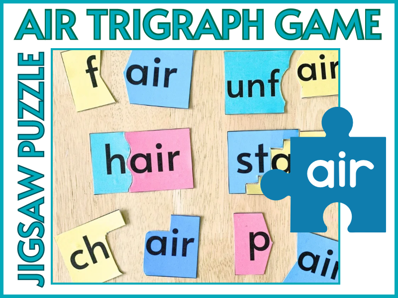Phonics Word Game air Trigraph Jigsaw Puzzle