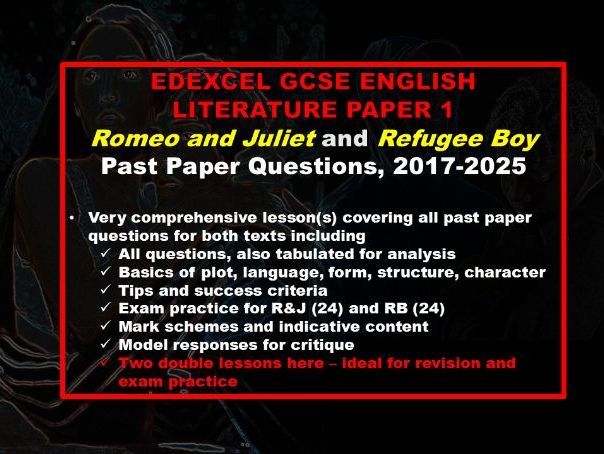 Edexcel Lit Paper 1 Past Papers, 2017-25