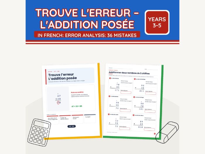 French Find the Mistake: Addition