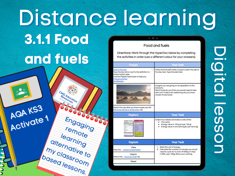 3.1.1 Food and fuels Distance learning (AQA KS3 Activate 1) Teaching