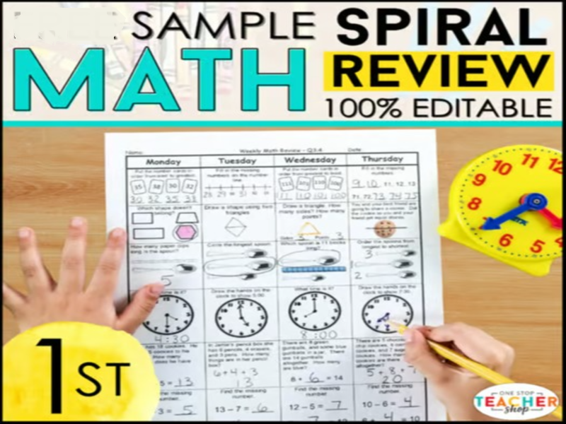 1st Grade Spiral Math Spiral Review & Quizzes | 1st Grade Math Homework