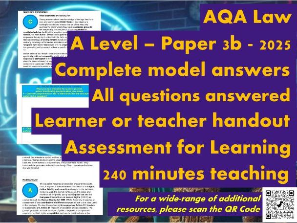 AQA A Level Law Model Answers - Full Papers - Paper 3b (H/Rights) - 2025 - Student/teacher Handout