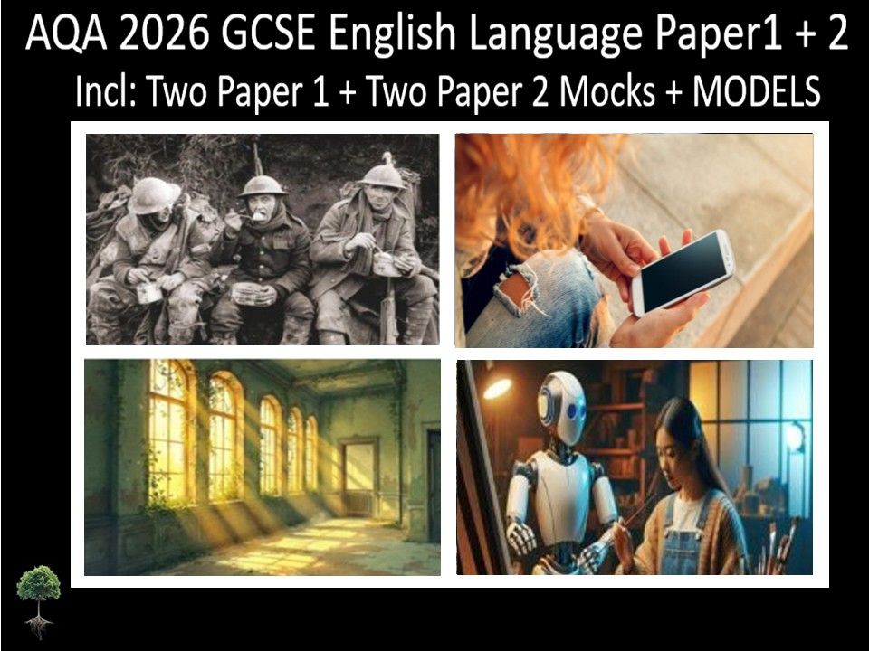 Four AQA 2026 GCSE English Language Paper 1 + 2 Mocks | Models