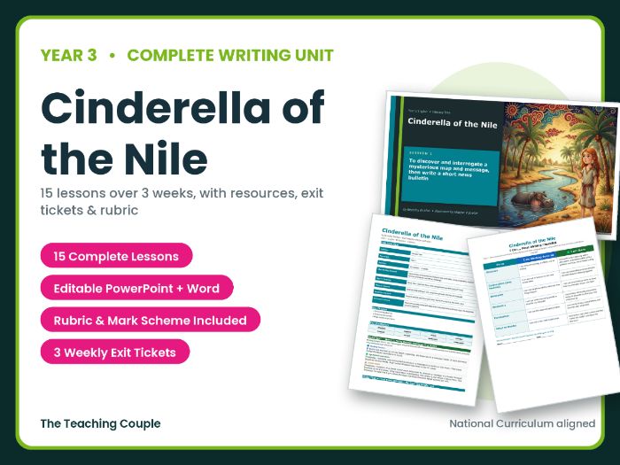 Cinderella of the Nile | Year 2 English Unit | 15 Complete Lessons + Resources + Mark Scheme