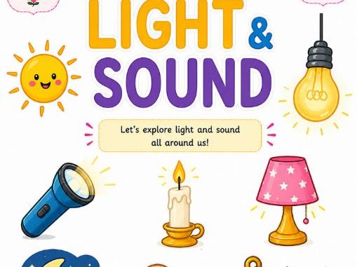 Grade 1 Science: Light & Sound | Sources of Light, Shadows, Sounds, Loud & Quiet | 15-Page Workbook
