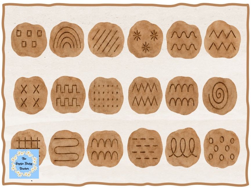 Mark Making Patterns Activity Discs - Mud / Muddy Puddles (Natural Theme)
