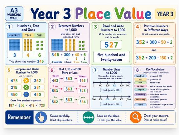 FREE Year 3 Place Value Working Wall
