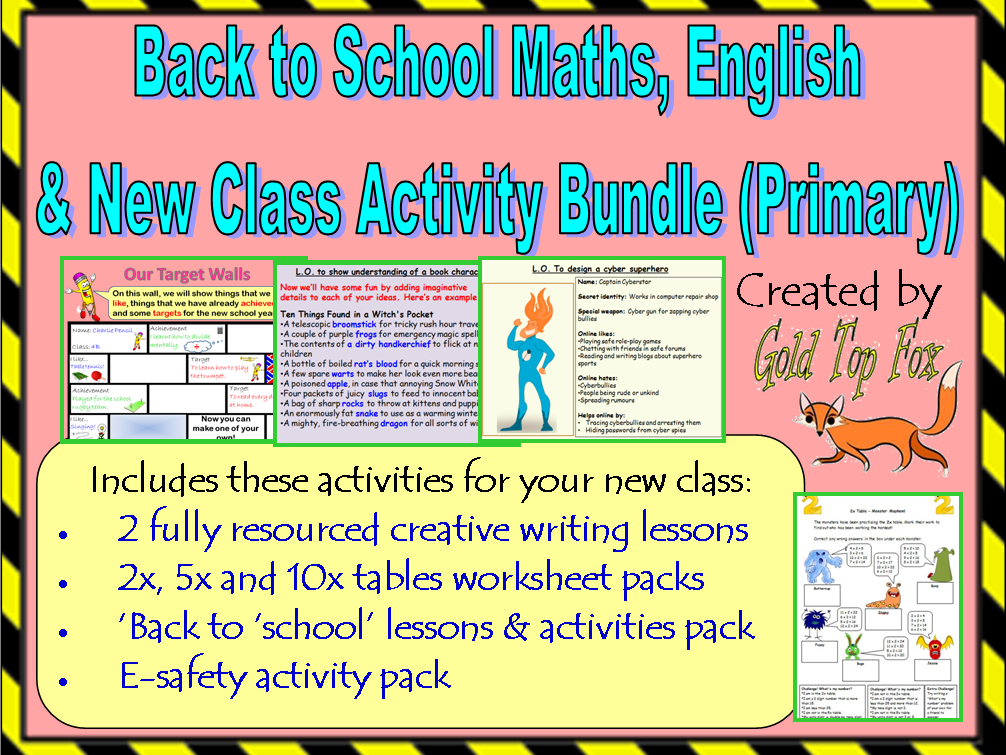 Back to School Maths, English and New Class Activity Bundle (Primary ...