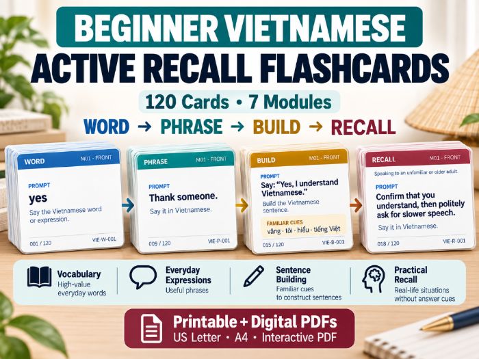 Vietnamese Active Recall Flashcards
