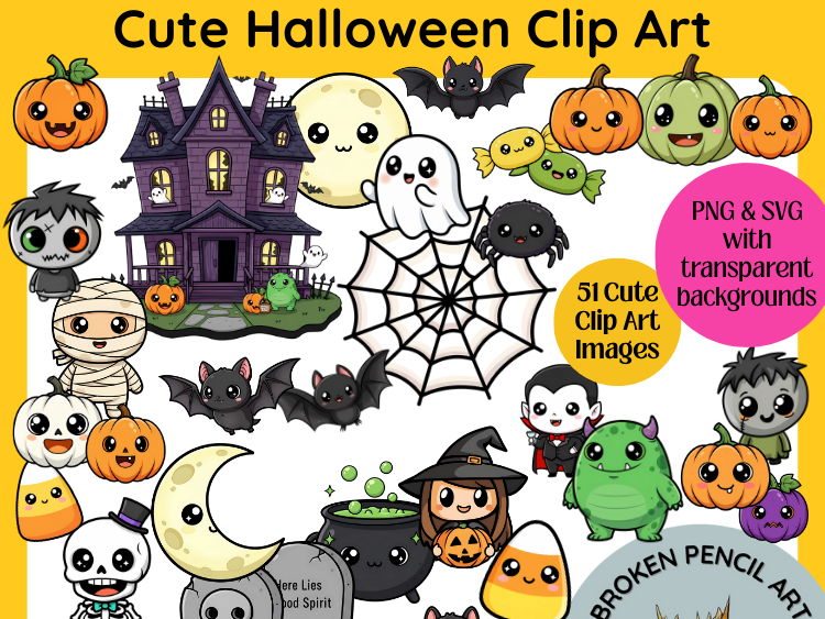 Cute Halloween Clip Art - 51 PNG & SVG Images