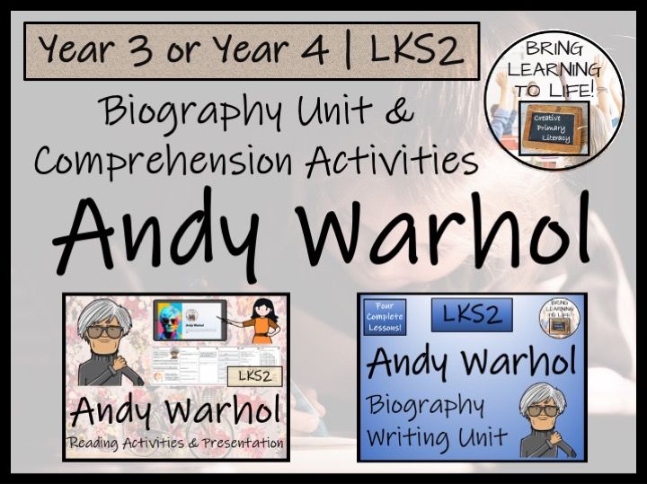 Andy Warhol Reading Comprehension & Biography Bundle | Year 3 or Year 4