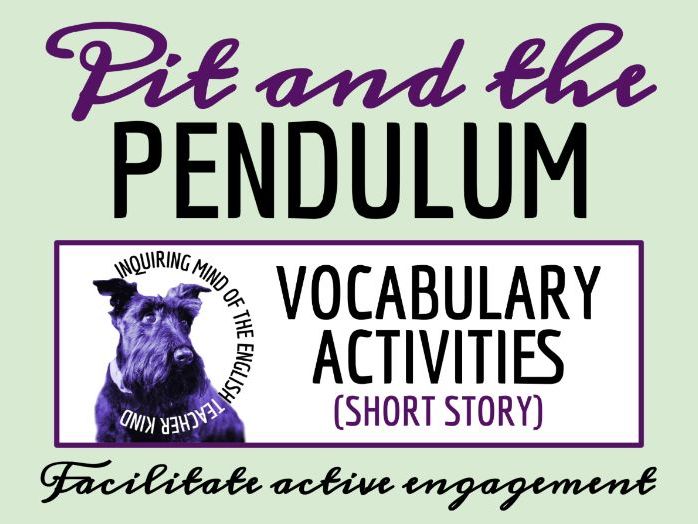 "The Pit and the Pendulum" by Edgar Allan Poe Vocabulary Worksheet, Crossword Puzzle & Word Search