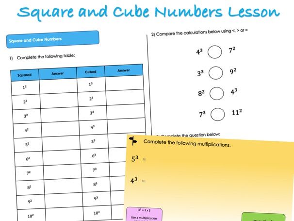 Year 6 Four Operations - Square and Cube Numbers Lesson