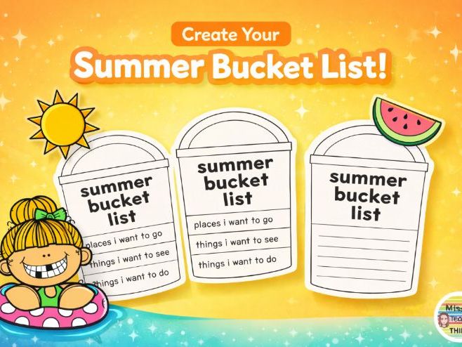 Summer Bucket List Craft - End of the Year Activities