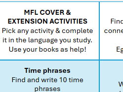 MFL Extension & Cover Worksheet