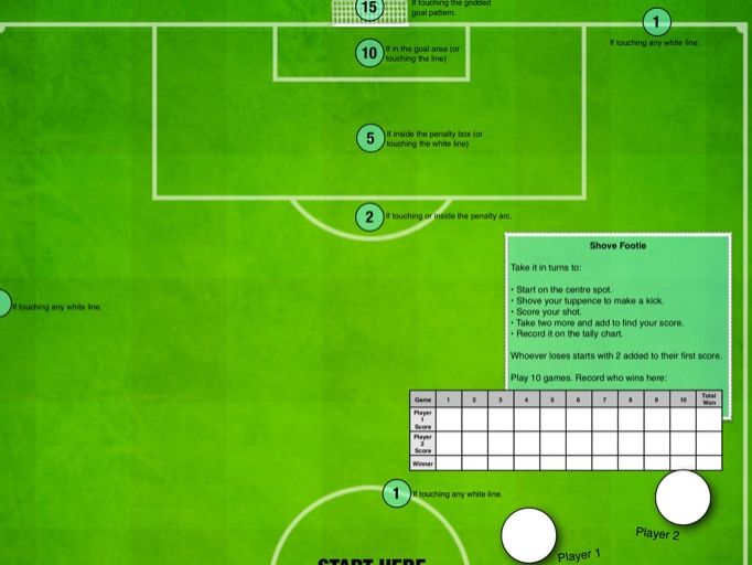 Shove Footie - A Maths Football Game for 2 Players