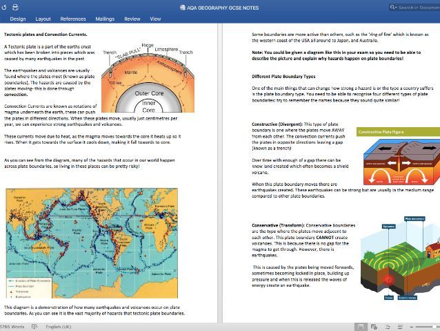 AQA GEOGRAPHY GCSE NOTES HAZARDS (TOPIC 1)